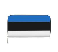 lootpe Cartera para mujer con estampado de bandera de Estonia, tarjetero, cartera para teléfono, bolso de mano largo