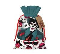 Lootpe Happy Halloween Day 1 - Bolsas grandes de regalo de Navidad, bolsas reutilizables para regalos, bolsas de regalo de arpillera con cordones