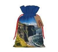 Lootpe Ireland Outdoors County Clare The Cliffs - Bolsas grandes de regalo de Navidad, bolsas reutilizables para regalos, bolsas de regalo de arpillera con cordones