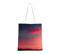 lootpe Red Sky At Night - Bolsa de lona estética, ligera, reutilizable, para compras, gimnasio, trabajo
