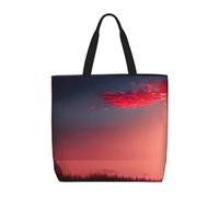 Lootpe Red Sky At Night - Bolsa de mano con estampado estrellado para mujer, bolsos de trabajo, bolsos de hombro casuales de gran capacidad, para viajes, gimnasio