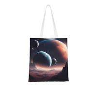 lootpe Space Planet - Bolsa de lona estética, ligera, reutilizable, para compras, gimnasio, trabajo