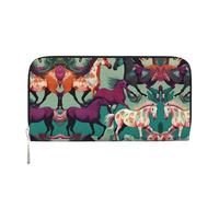 lootpe Various Kinds Of Horses - Cartera para mujer, tarjetero de crédito, cartera para teléfono, bolso de mano largo