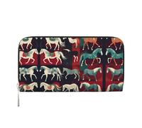 lootpe Various Kinds Of Horses - Cartera para mujer, tarjetero de crédito, cartera para teléfono, bolso de mano largo
