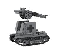 LootPop MOC - Repuesto de tanque militar - Cañón de tormenta Bison (más de 370 piezas) - Kit de construcción de maquetas del ejército alemán con suspensión de orugas - Compatible con bloques de