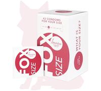 Loovara - Pack de 42 Preservativos - Condones Tamaño 53 - Talla Fox - Preservativos Finos Hechos de Caucho Justo - Variedad de Tallas de Condones para Hombres - Caja Condones Condom Men Veganos