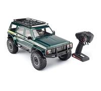 LooWindoer 1/10 RC Rock Crawler 4WD, camión de control remoto todoterreno con dirección giratoria de tanque, chasis LCG, luces LED, servo de alto par profesional RC Crawler