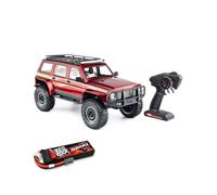 LooWindoer 1/10 RC Rock Crawler 4WD, camión de control remoto todoterreno con dirección giratoria de tanque, chasis LCG, luces LED, servo de alto par profesional RC Crawler