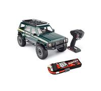 LooWindoer 1/10 RC Rock Crawler 4WD, camión de control remoto todoterreno con dirección giratoria de tanque, chasis LCG, luces LED, servo de alto par profesional RC Crawler