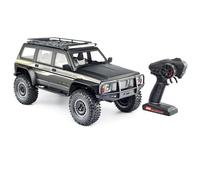 LooWindoer 1/10 RC Rock Crawler 4WD, camión de control remoto todoterreno con dirección giratoria de tanque, chasis LCG, luces LED, servo de alto par profesional RC Crawler