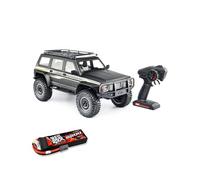 LooWindoer 1/10 RC Rock Crawler 4WD, camión de control remoto todoterreno con dirección giratoria de tanque, chasis LCG, luces LED, servo de alto par profesional RC Crawler