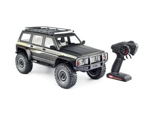 LooWindoer 1/10 RC Rock Crawler 4WD, camión de control remoto todoterreno con dirección giratoria de tanque, chasis LCG, luces LED, servo de alto par profesional RC Crawler