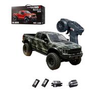 LooWindoer 1:12 RC Crawler, hasta 15 km/h, verde camuflaje, 2 baterías | Alcance: aprox. 40 m. Tiempo de carga: aprox. 270 min, suspensión amortiguadora, funciones de iluminación conmutables