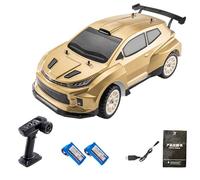 LooWindoer Carro RC 1:12 hasta 32 km/h, Desierto Gold, 2 baterías | Fuente de alimentación recargable, chasis amortiguador, funciones de iluminación conmutables, nailon + construcción de metal