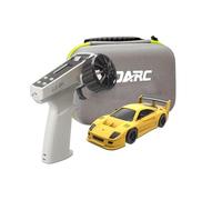 LooWindoer Coche de carreras RC 1:64 con control remoto preciso, amarillo | Fuente de alimentación recargable, chasis amortiguador, neumáticos de agarre, construcción ABS