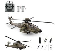 LooWindoer RC-ERA C170 AH-64D Helicóptero RC sin escobillas, escala 1/48, 2.4 GHz, 6 canales, helicóptero militar de control remoto sin barras con retención de altitud TOF, posicionamiento de flujo