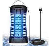 Loowoko Lampara Antimosquitos Exterior, Matamoscas Electrico Interior Con luz en la parte inferior, 4200V Mata Mosquitos Electrico, Cable de 1.5 metros Apto para patios, salas de estar y dormitorios