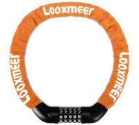 Looxmeer Candado Bicicleta Antirrobo, Cerradura Combinación 5 Dígitos, Bloqueo de Alta Seguridad, Candado de Cadena sin Llave, para Bici Moto Scooter, 90CM, Naranja