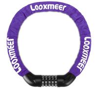Looxmeer Candado Bicicleta Antirrobo, Cerradura Combinación 5 Dígitos, Bloqueo de Alta Seguridad, Candado de Cadena sin Llave, para Bici Moto Scooter, 90CM, Morado