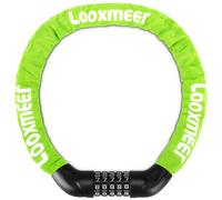 Looxmeer Candado Bicicleta Antirrobo, Cerradura Combinación 5 Dígitos, Bloqueo de Alta Seguridad, Candado de Cadena sin Llave, para Bici Moto Scooter, 90CM, Verde Fluorescente