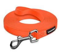 Looxmeer Correa Perro Adiestramiento 3 m/ 5m/ 7m/ 10m/ 15m/ 20m/ 25m/ 30m Correa Larga Perro Poliéster, Cuerda Perro Impermeable, para Camping Paseo, Naranja
