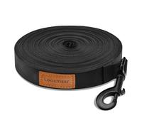 Looxmeer Correa Perro Larga, 3m / 5m / 7m / 10m / 15m / 20m / 25m / 30m Correa de Adiestramiento para Perros, Cuerda Extra Larga Perros, Resistente para Camping Paseo Entrenar, Negro