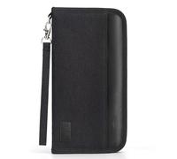 Looxmeer Portadocumentos para Viaje, Cartera de Pasaporte Familiar con RFID, Funda Pasaporte Grande para Hombre y Mujer, Organizador de Documentos Billetes Avión Tarjetas, Negro