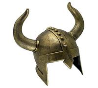 LOOYAR Casco vikingo medieval de edad media para adultos, casco vikingo con cuernos, berserker, soldado, guerrero, sombrero para juego de batalla, Halloween, cosplay, bronce, bronce, Medium