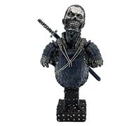 LOOYAR Estatua de Resina de Zombi samurái japonés, Estatua de Busto de Zombi, Adorno para el hogar, casa, Sala de Estar, Porche, decoración de Oficina, Escritorio, Mesa, arreglo de Regalo (Azul)