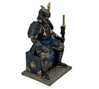 LOOYAR - Figura decorativa de resina de samurái no muerto, azul y dorado, idea de regalo