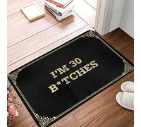 LOP Alfombrilla de baño divertida para puerta, antifatiga, resistente al agua, absorbente de 30 B*tches, duradero, antideslizante, para piscina y suelo (65 x 90 cm)