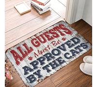 LOP Alfombrilla de bienvenida neutra antideslizante resistente al agua. Todos los invitados deben ser aprobados por los gatos, impermeable, cocina, duradera, antideslizante, para suelo para el hogar