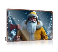 LOP Bar Rules - Letrero de metal de estaño con texto en inglés "Snowy Night Adventure: Santa'S Winter Expedition with Axe" (20 x 30 cm)