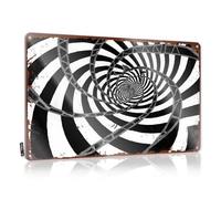LOP Cool Room Accessories - Túnel en espiral blanco y negro con alambre de púas, letrero de estaño para cueva de hombre, decoración divertida para habitación (30 x 40 cm)