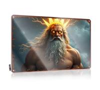 LOP Divertidos letreros metálicos decorativos Thundering Majesty: The God of Lightning - Letrero de estaño divertido para decoración del hogar, bar al aire libre (30 x 40 cm)