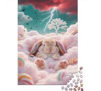 Lop-Eared Conejo 1000 Piezas Puzzles for Adults Puzle para Decoración del Hogar Bodegón artístico Regalo Diversión Imposible DecoracióN Familiar Regalos A Partir De 14 Años 1000pcs (75x50cm)