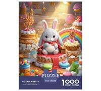 Lop-Eared Conejo Puzzle 1000 Piezas Linda Mascota, Entretenimiento Rompecabezas De Bricolaje, Entretenimiento Creativo, para Adultos Y Niños A Partir De 12 Años 38x26cm/1000pcs