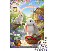 Lop-Eared Conejo Puzzle De 1000 Piezas Desafío Rompecabezas Creativo Regalo Multicolor para Adultos Niños 1000pcs (75x50cm)