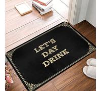 LOP Felpudos en forma de L para cocina, con texto en inglés "Let's Day Drink", tapete para puerta, tapete de goma para baño, 50 x 80 cm