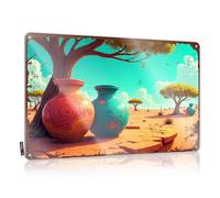 LOP Letrero de cueva de hombre para hombre, diseño de jarrones del desierto, una historia de tierra, agua y fuego, letrero de estaño divertido para puerta (30 x 40 cm)