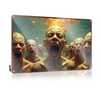 LOP Letrero de estaño con texto en inglés "Man Cave For Men Group Of Screaming People Underwater With Bubbles", letrero de lata con texto en inglés "Cheers", 20 x 30 cm