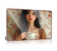 LOP Letrero de estaño para decoración del hogar, bar, vintage, floral, con texto en inglés "Moment with Elegant Lady" (30 x 40 cm)