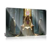 LOP Letrero de estaño para exteriores, con texto en inglés "A Mysterious Queen In A Forest Throne" (20 x 30 cm)