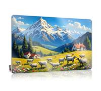 LOP Letrero de estaño para garaje, escena pastoral con ovejas, cordilleras y flores, letrero de estaño de campo lleno de flores, letrero de Mancave y decoración divertida para la casa (30 x 40 cm)