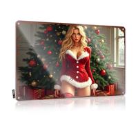 LOP Letrero de la cueva del hombre para hombre, espíritu navideño: una belleza festiva inspirada en Papá Noel delante de una D, letrero de estaño divertido para puerta (30 x 40 cm)