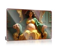 LOP Letrero de lata con texto en inglés "Golden Throne: A Pregnant Woman In Royal Splendor" - Letrero de lata divertido con alcohol, decoración de bar deportivo (20 x 30 cm)