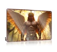 LOP Letrero de metal con diseño vintage de ángel dorado: un guardián mítico en luz radiante, letrero de lata para puerta de dormitorio, señal de límite de cerveza (20 x 30 cm)