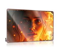 LOP Letrero de metal divertido con diseño de barra de cueva de hombre con brasas doradas: un retrato de calidez y luz, decoración vintage para la pared del hogar (30 x 40 cm)