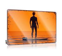 LOP Letrero de metal divertido para bar con texto en inglés "Surfing Into The Sunset: A Solo Journey On The Blade" (20 x 30 cm)