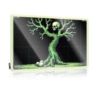 LOP Letrero de metal para decoración de árbol espeluznante vintage con cráneo, ramas y huevos, letrero de lata para puerta de dormitorio, señal de límite de cerveza (30 x 40 cm)